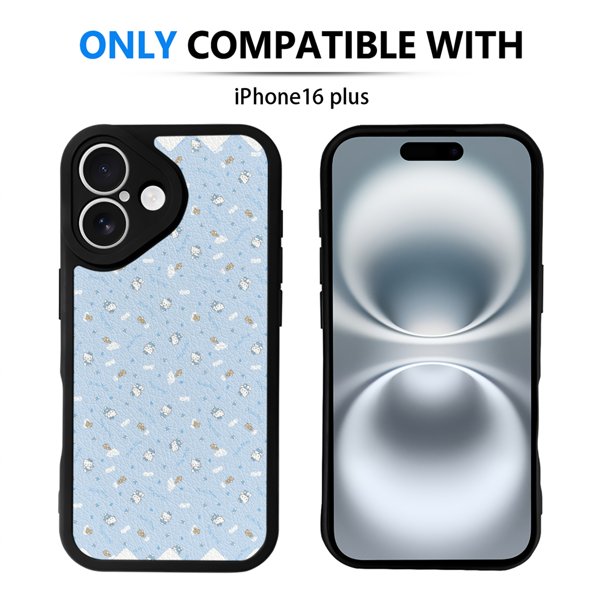 （画像用） Hello Kitty ハローキティ 【iPhone 16シリーズ対応】シリコンスマホケース（レザー調） 材質：シリコン